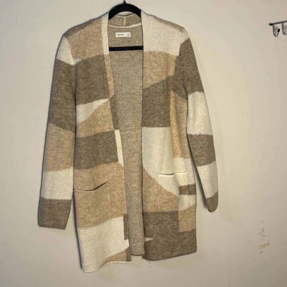 Nine West Women's Colorblock Open-Front Coatigan Sweater 008-0001
